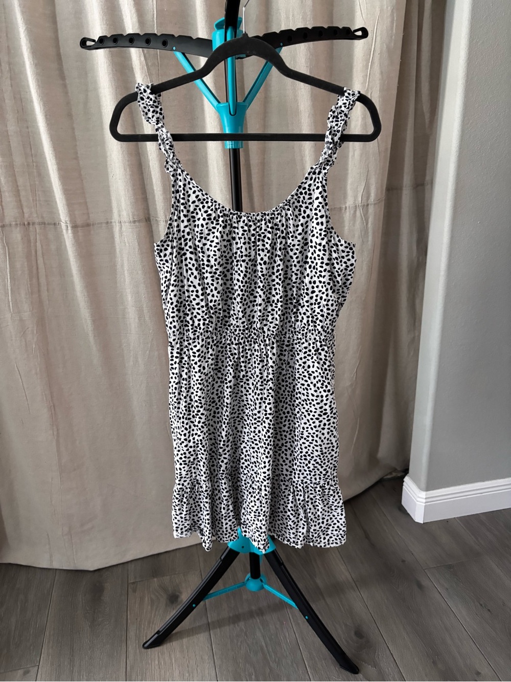 Banana Republic White and Black Spotted Sundress
